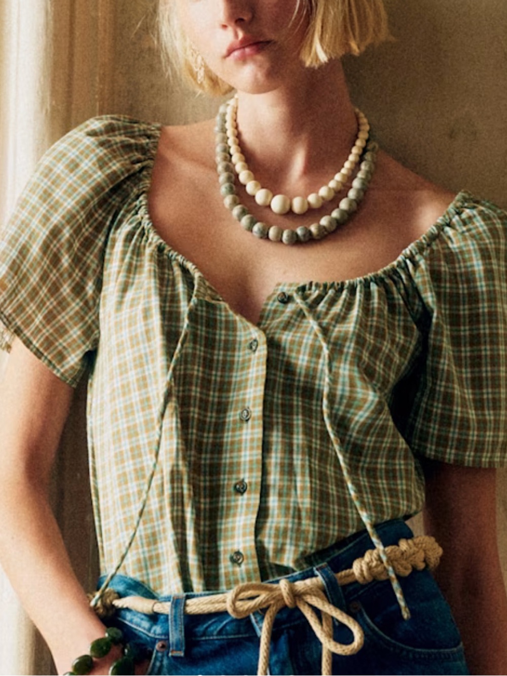 Sezane Vikaly Blouse - Newcastle Plaid RARE!